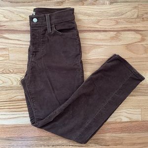 Levi’s Wedgie Straight Fit High Rise Chocolate Brown Corduroy Pants 26